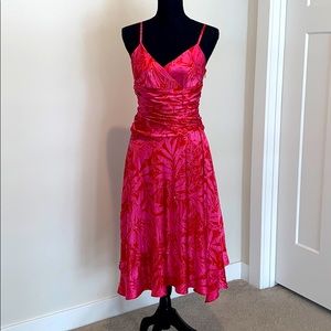 Stunning Pink and Red Cocktail Dress with Beads